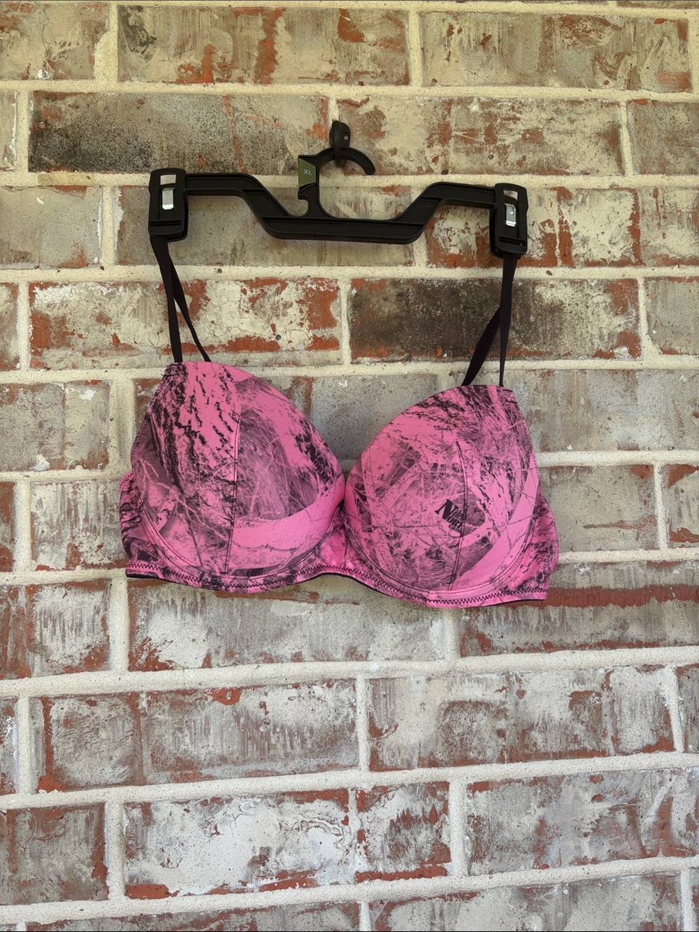 Wilderness Dreams Naked North Pink Camo Underwire Bra with Black Straps